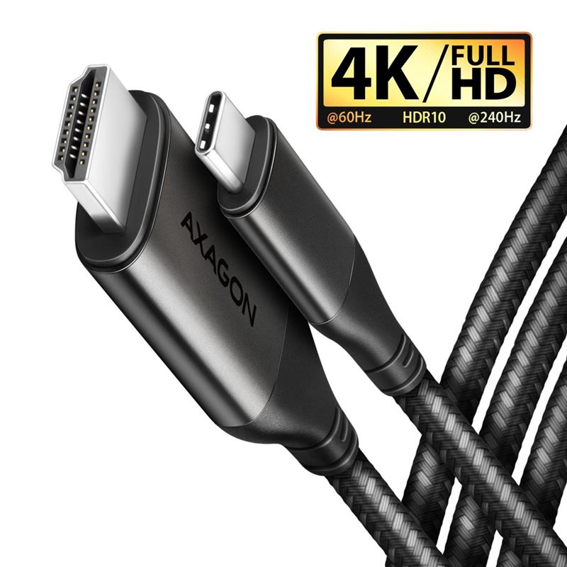 AXAGON USB-C -> HDMI 2 0a cable 1 8m 4K 60Hz HDR10 *USBC *HDMIM