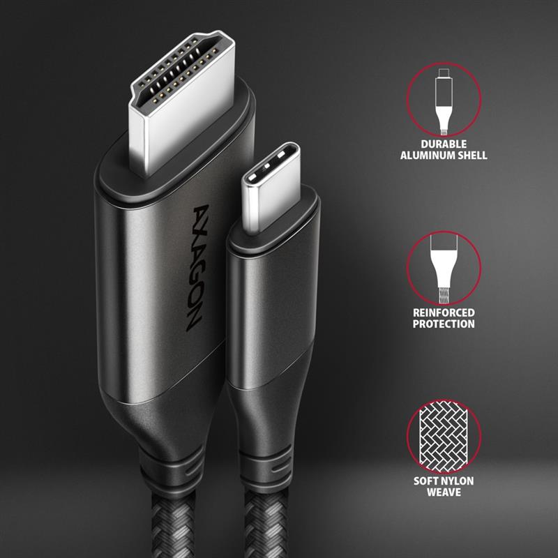 Axagon RVC-HI2MC video kabel adapter 1,8 m USB Type-C HDMI Zwart