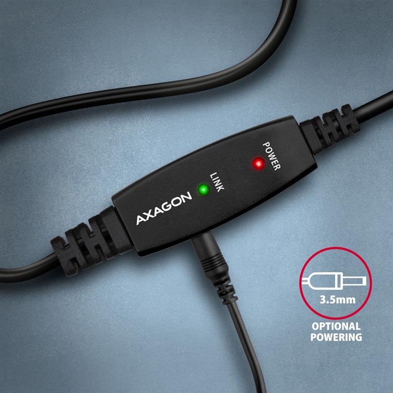 AXAGON USB 2 0 A-M -> B-M active connecting repeater cable 10m