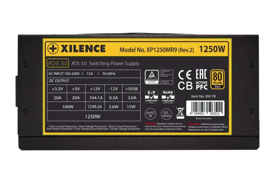 XILENCE Performance X 1250 Watt full-modular ATX 3 0 80 Gold PCIe5 0 1x12VHPWR 12 x SATA 3 x PCIe 4 x PATA