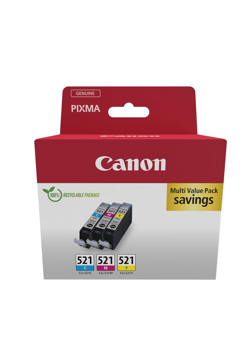 CANON CLI-521 Ink Cartridge C M Y Pack