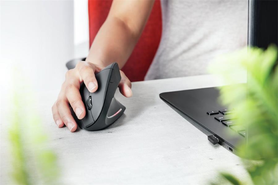 Trust Verto | Ergonomische Muis | DRAADLOZE | Verticaal | Grijs
