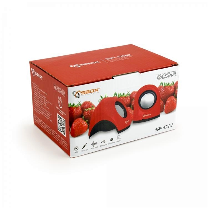 Sbox 2,0 Speaker SP-092R Strawberry, Red