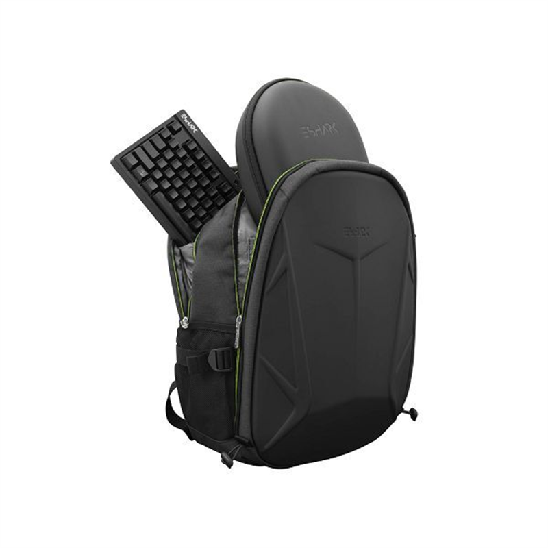eShark gaming backpack ESL-BP1 GURUWA - Zwart - Met USB ingang - Laptop vak 15,6 inch