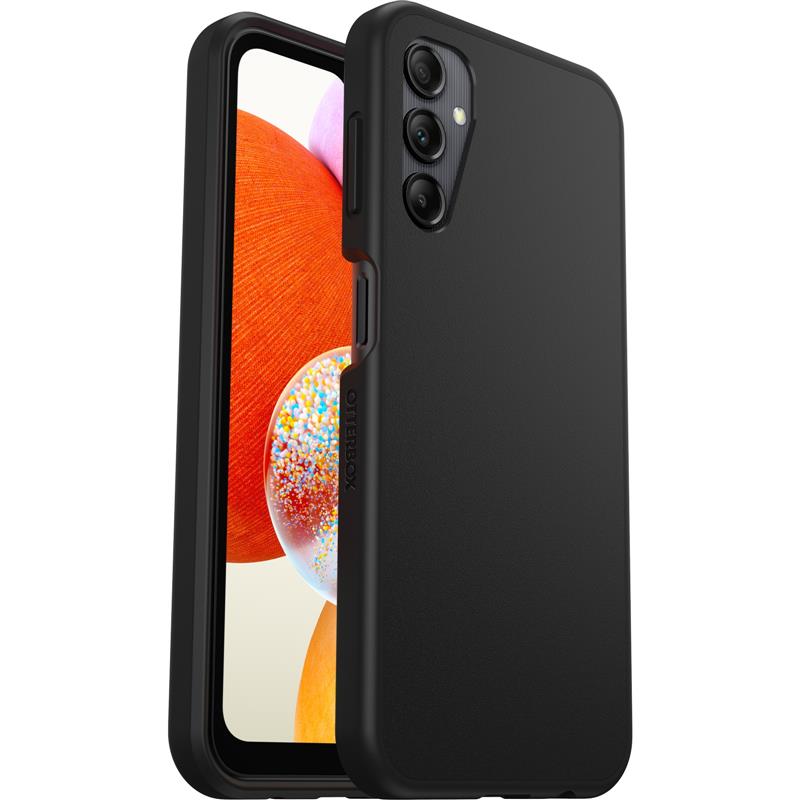 OtterBox React-hoesje voor Galaxy A14, schokbestendig, valbestendig, ultradun, beschermende, getest volgens militaire standaard, Antimicrobieel, Zwart