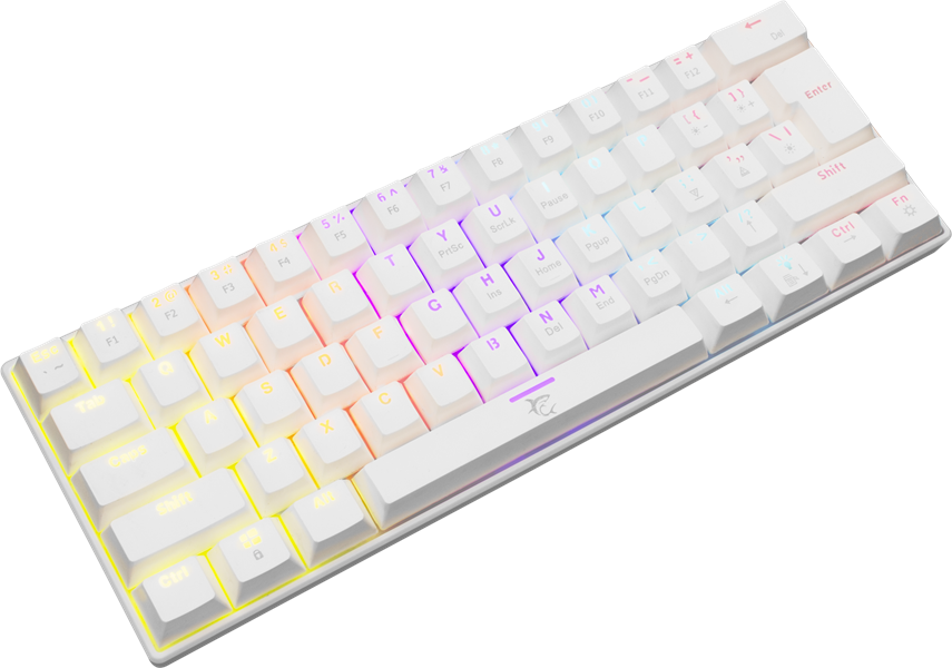 White Shark SHINOBI GK-2022 TKL Gaming toetsenbord met LED verlichting en Outemu blauwe mechanische switches US Layout - Wit