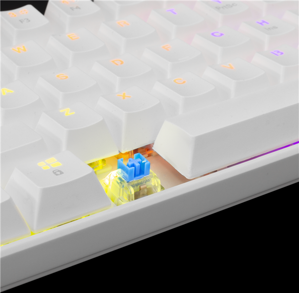 White Shark SHINOBI GK-2022 TKL Gaming toetsenbord met LED verlichting en Outemu blauwe mechanische switches US Layout - Wit
