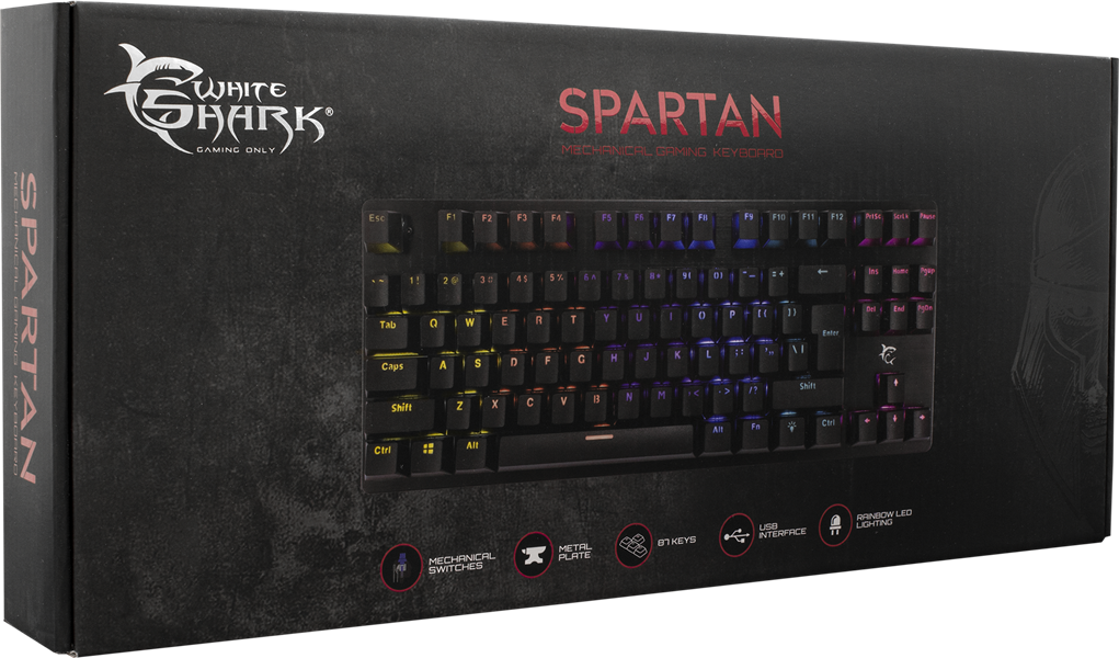 White Shark Spartan TKL mechanische gaming keyboard GK-2101 - Red switches -US layout