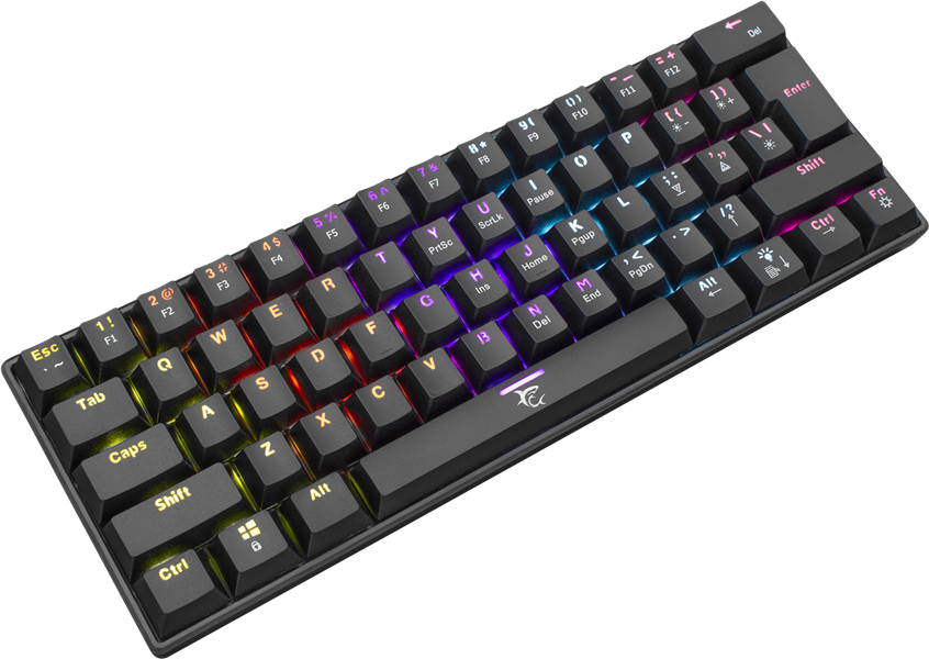 White Shark SHINOBI GK-2022 TKL Gaming toetsenbord met LED verlichting en Outemu Rode mechanische switches US Layout - Zwart