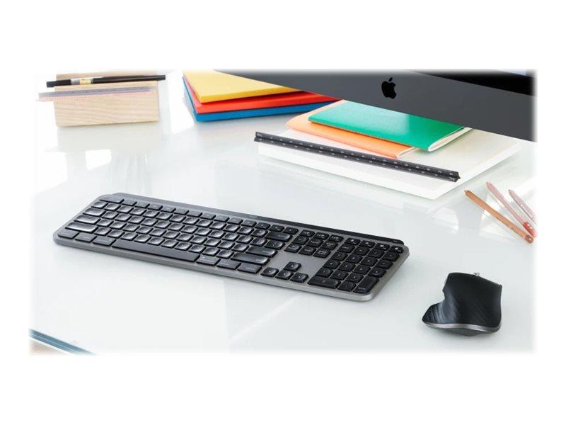 Logitech MX Keys for Mac toetsenbord RF-draadloos + Bluetooth QWERTZ Duits Aluminium, Zwart