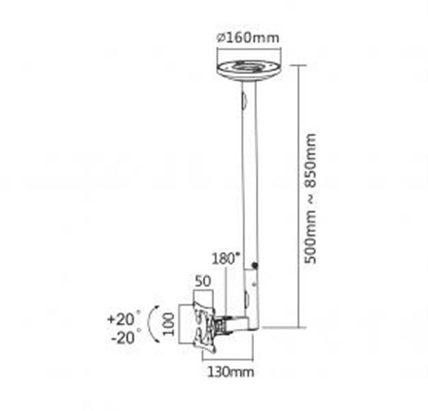 Neomounts monitor plafondsteun