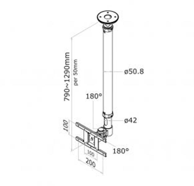 Neomounts monitor plafondsteun