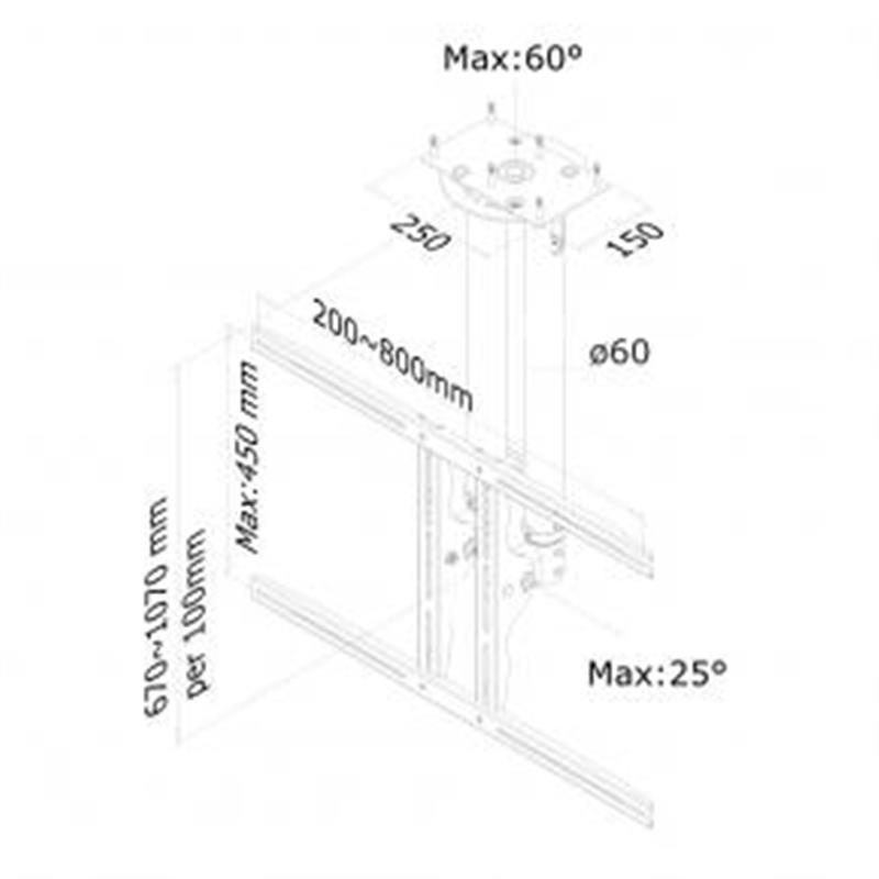 Neomounts monitor plafondsteun