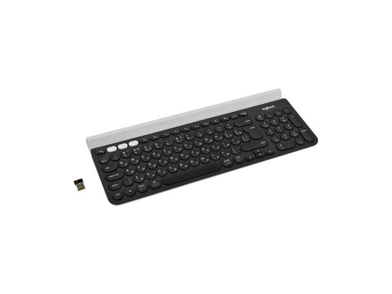 Logitech K780 toetsenbord RF Wireless + Bluetooth QWERTY US International Zwart, Wit