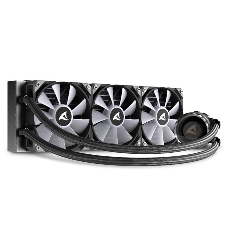 Sharkoon S90 RGB Computer behuizing, Processor Alles-in-één vloeistofkoeler 12 cm Zwart 1 stuk(s)