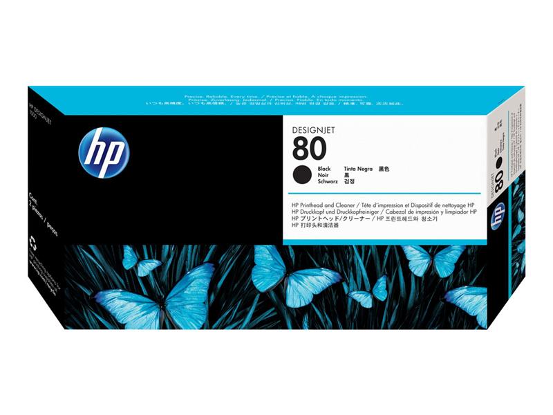HP 80 zwarte DesignJet printkop en printkopreiniger