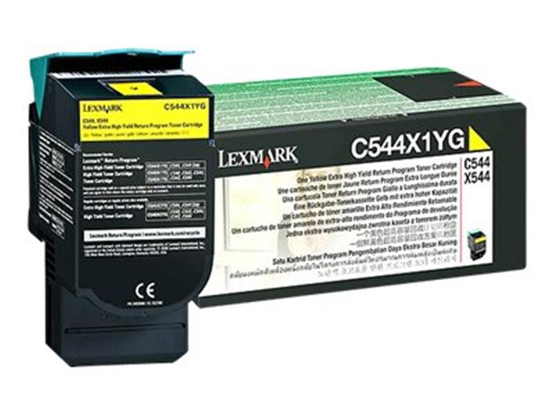 Lexmark C544, C546, X544, X546 4K gele retourpr. cartr.