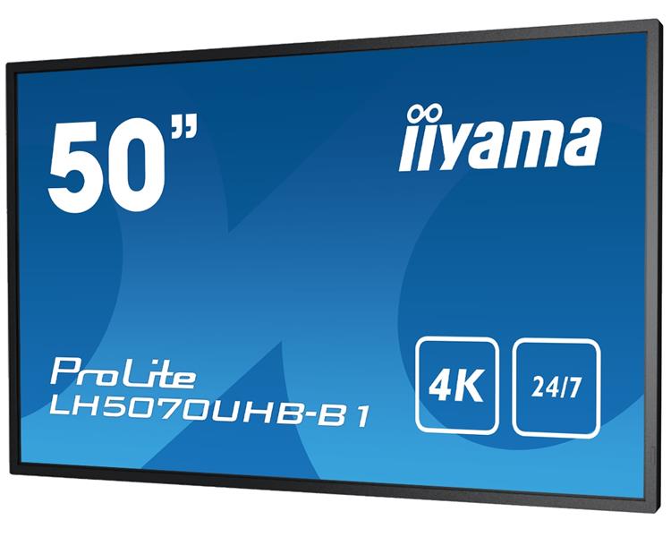 iiyama LH5070UHB-B1 beeldkrant Digitale signage flatscreen 125,7 cm (49.5"") VA 700 cd/m² 4K Ultra HD Zwart Type processor Android 9.0 24/7