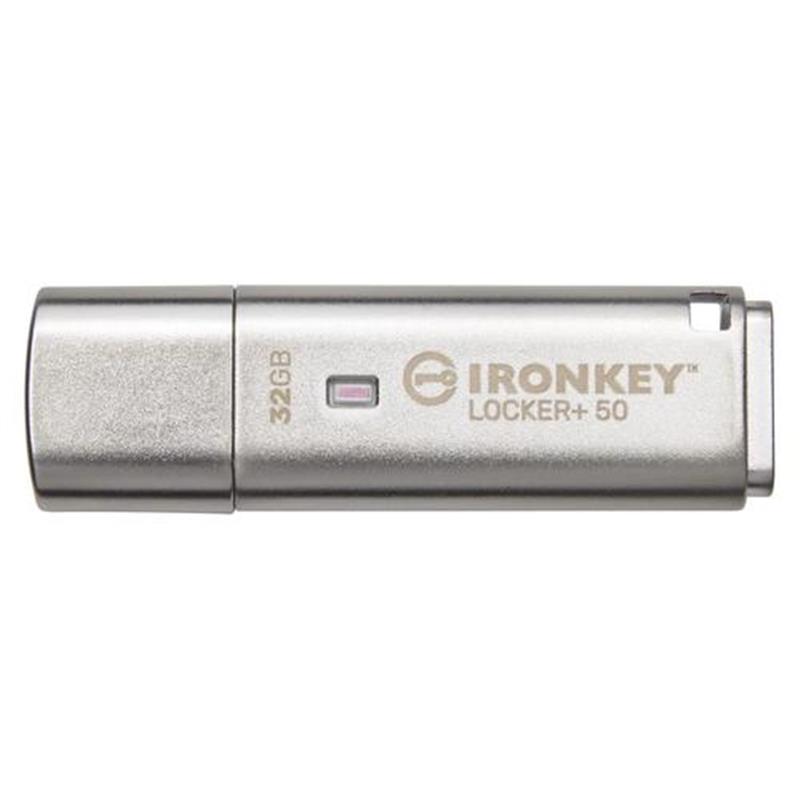 Kingston Technology IronKey Locker 50 USB flash drive 32 GB USB Type-A 3 2 Gen 1 3 1 Gen 1 Zilver