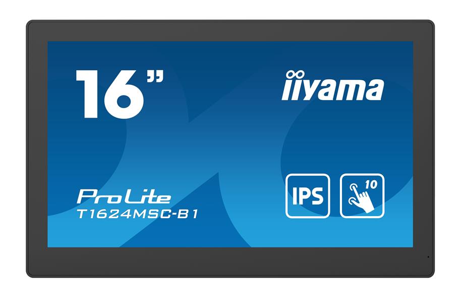 iiyama T1624MSC-B1 beeldkrant Interactief flatscreen 39,6 cm (15.6"") IPS 450 cd/m² Full HD Zwart Touchscreen 24/7
