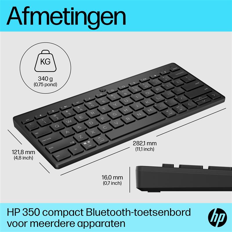 HP 350 Compact Multi-Device Bluetooth Keyboard