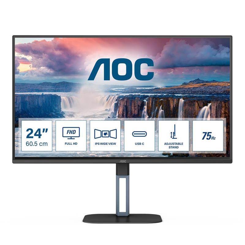 V5 Series - 24 inch - Full HD IPS LED Monitor - 1920x1080 - Pivot HAS USB-C Speakers