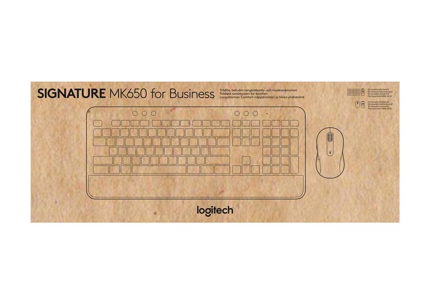 Logitech Signature MK650 Combo For Business toetsenbord Inclusief muis RF-draadloos + Bluetooth QWERTY UK International Wit