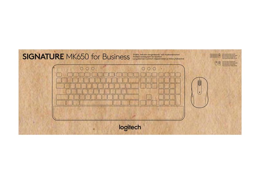 Logitech Signature MK650 Combo For Business toetsenbord Inclusief muis RF-draadloos + Bluetooth QWERTY UK International Grafiet