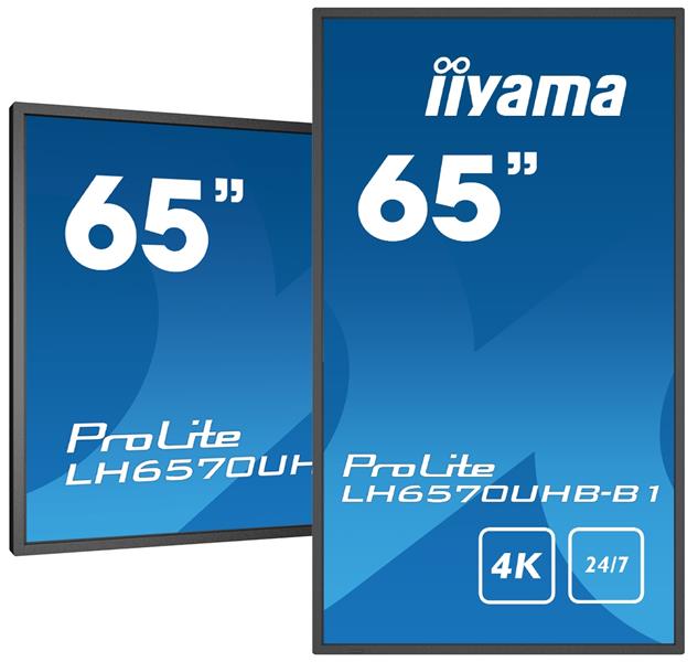 iiyama LH6570UHB-B1 beeldkrant Digitale signage flatscreen 163,8 cm (64.5"") VA 700 cd/m² 4K Ultra HD Zwart Type processor Android 9.0 24/7