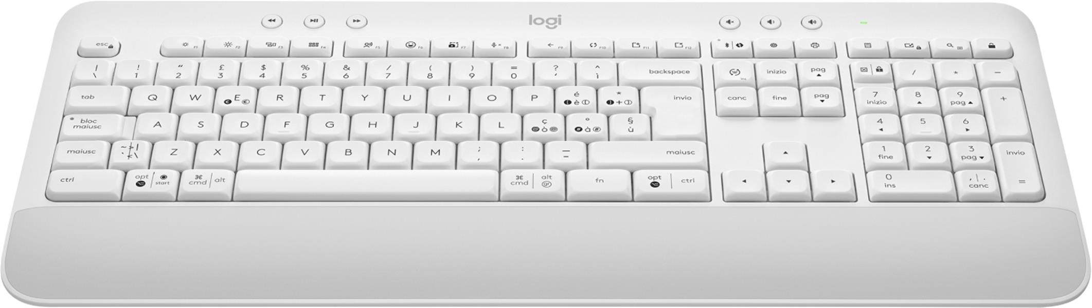 Logitech Signature K650 toetsenbord RF-draadloos + Bluetooth QWERTY Italiaans Wit