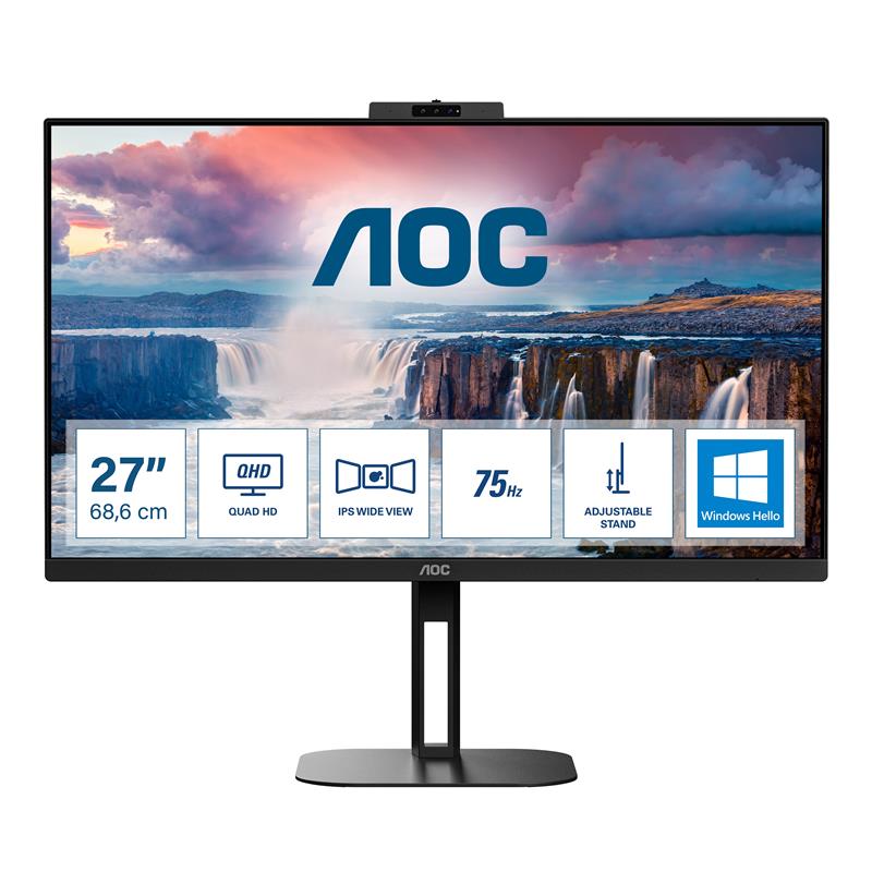 AOC V5 Q27V5CW 68,6 cm (27"") 2560 x 1440 Pixels Quad HD LED Zwart