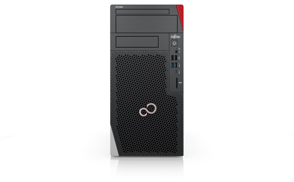 Fujitsu CELSIUS W5012 i7-12700 Desktop Intel® Core™ i7 16 GB DDR5-SDRAM 512 GB SSD Windows 11 Pro Workstation Zwart, Rood