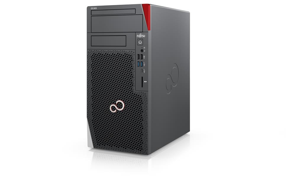 Fujitsu CELSIUS W5012 i7-12700 Desktop Intel® Core™ i7 16 GB DDR5-SDRAM 512 GB SSD Windows 11 Pro Workstation Zwart, Rood