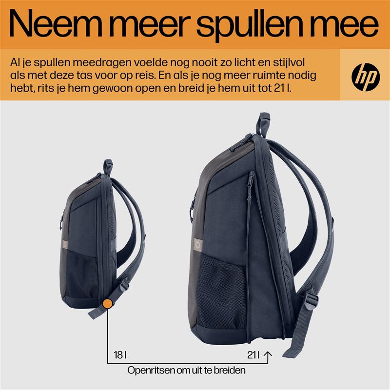 HP Travel 15,6 Laptop Backpack, 18 liter, Iron Grey