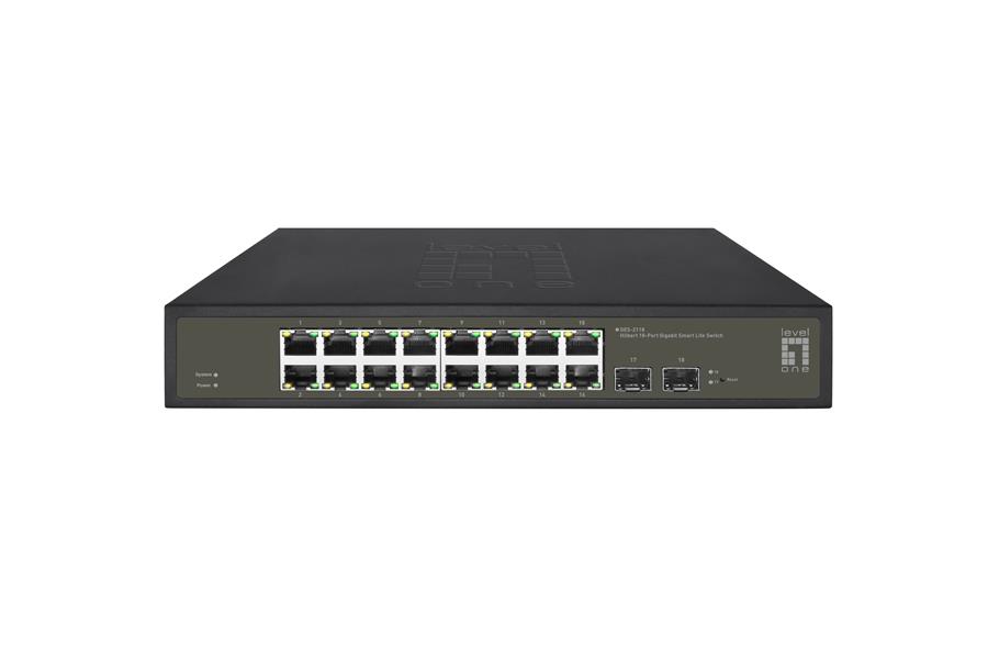 LevelOne GES-2118 netwerk-switch Managed L2 Gigabit Ethernet (10/100/1000) Zwart