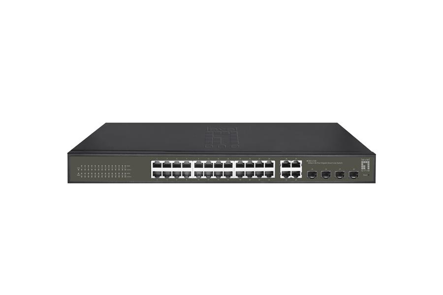 Levelone Hilbert 28-Port Gigabit Smart Lite Switch 24 x Gigabit RJ45 4 x Gigabit
