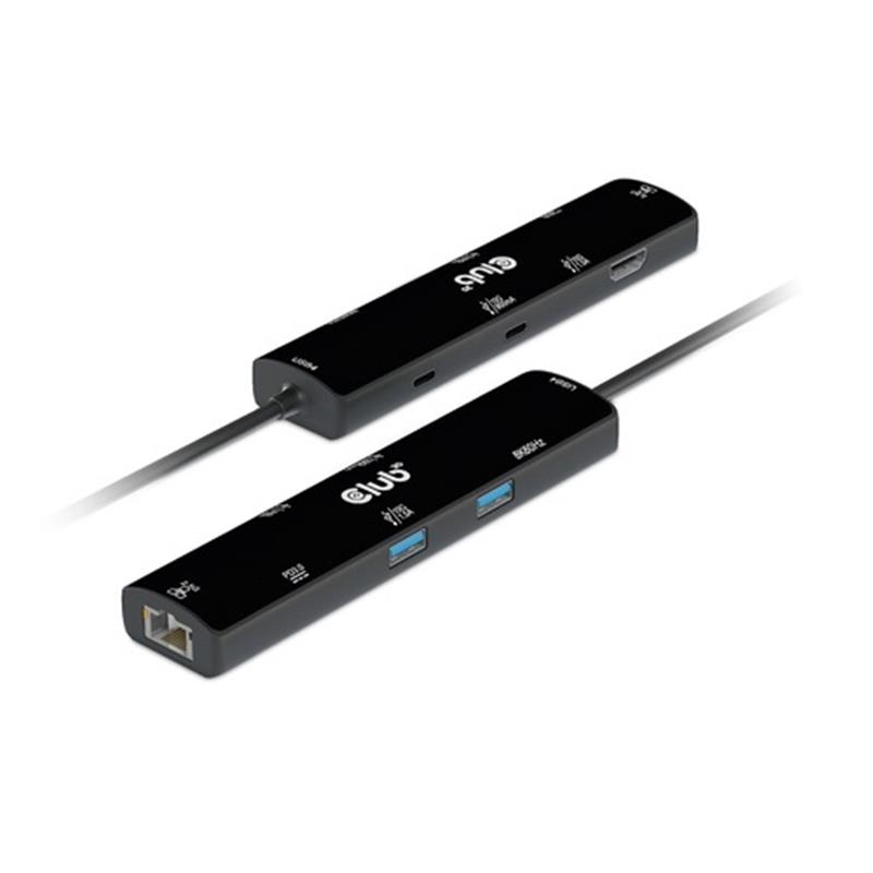 CLUB3D USB4™ Gen3x2 Type-C, 6-in-1 Hub with HDMI™ 8K60Hz or 4K120Hz, 2xUSB Type-A(10G), Ethernet RJ45(2.5G) and 2xUSB Type-C, 1x Data(10G) and 1xPD3.0