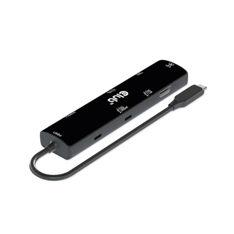 CLUB3D USB4™ Gen3x2 Type-C, 6-in-1 Hub with HDMI™ 8K60Hz or 4K120Hz, 2xUSB Type-A(10G), Ethernet RJ45(2.5G) and 2xUSB Type-C, 1x Data(10G) and 1xPD3.0