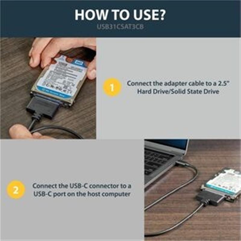 StarTech.com USB 3.1 (10Gps) adapter kabel voor 2,5"" SATA schijven met USB-C