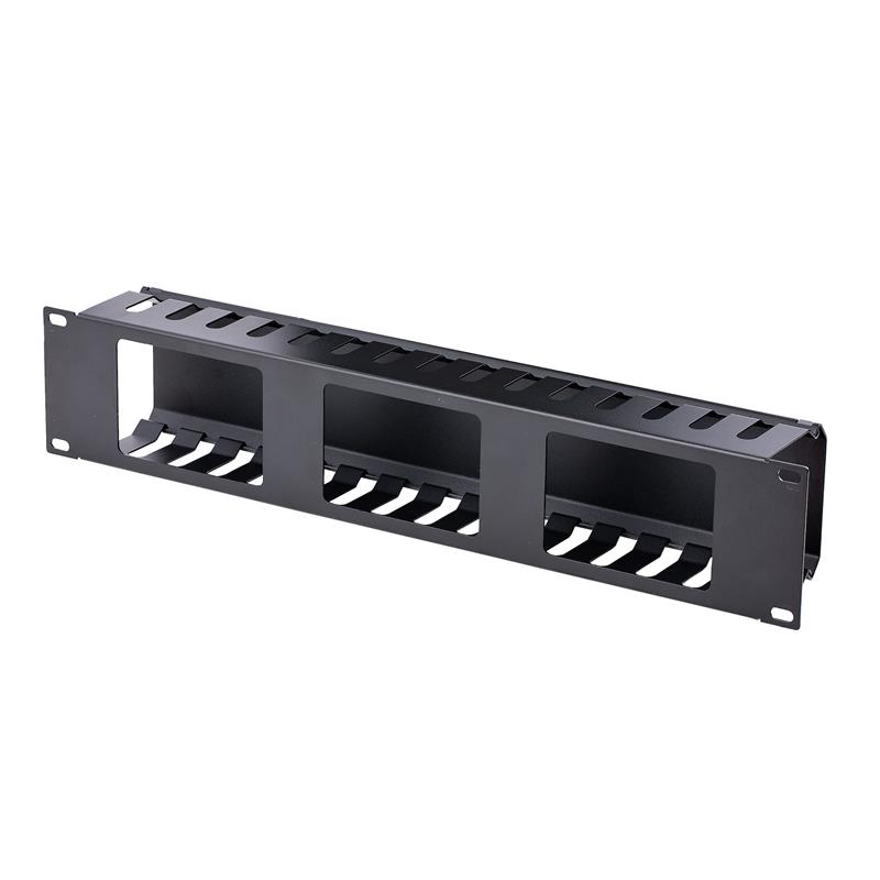 StarTech.com 2U Horizontale Kabelgoot met Deksel voor 19"" Server Rack - Vingergoot Kabelmanagement Paneel met Open Sleuven - Raceway Panel
