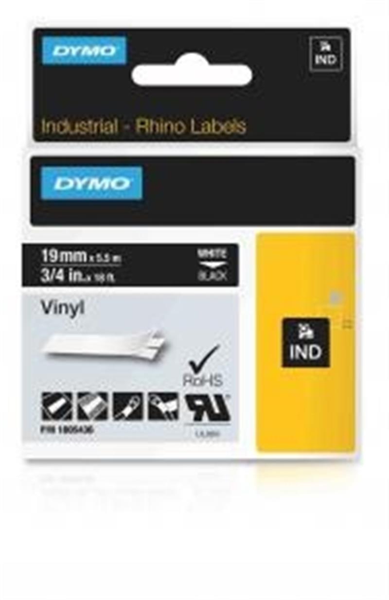 DYMO 1805436 labelprinter-tape Wit op zwart