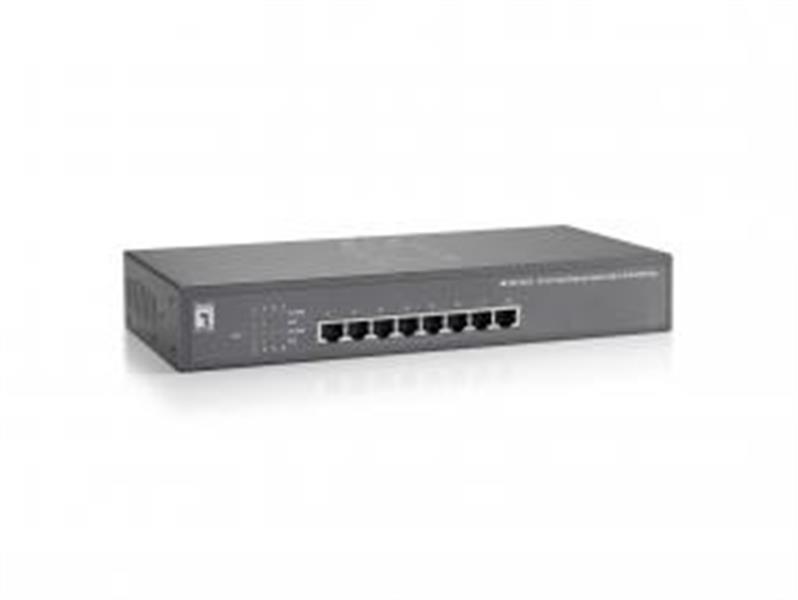 LevelOne FEP-0812 netwerk-switch Fast Ethernet (10/100) Power over Ethernet (PoE) Zwart