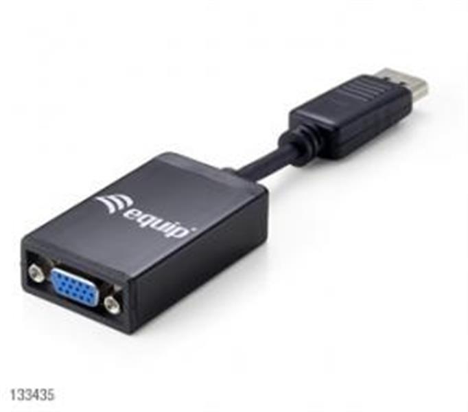 Equip 133435 video kabel adapter 0,15 m DisplayPort VGA Zwart