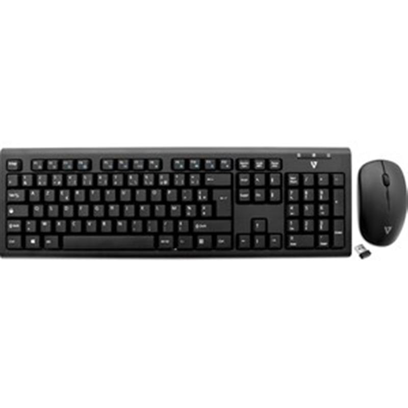 V7 CKW200 toetsenbord RF Draadloos AZERTY Frans Inclusief muis Zwart