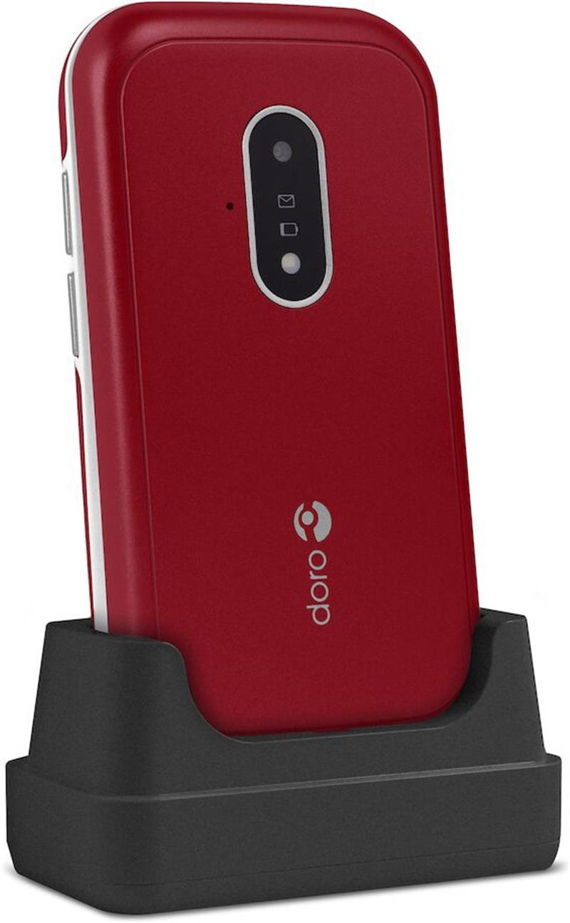 Doro 7030 4G Red White Cradle