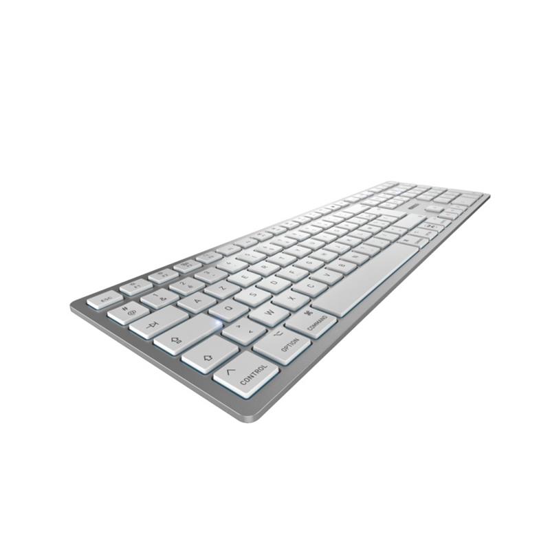 CHERRY KW 9100 SLIM FOR MAC toetsenbord USB + Bluetooth AZERTY Frans Zilver