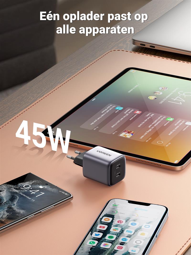  2*USB-C 45W GaN Tech Snel Opladers