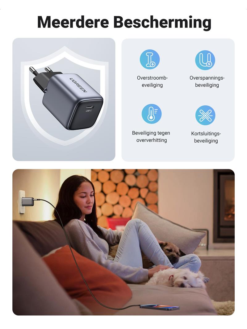 Ugreen 90664 Nexode 20W GaN Mini USB-C Oplader