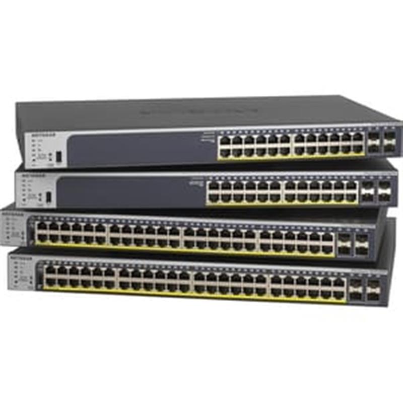 Netgear GS728TPP Managed L2/L3/L4 Gigabit Ethernet (10/100/1000) Zwart 1U Power over Ethernet (PoE)