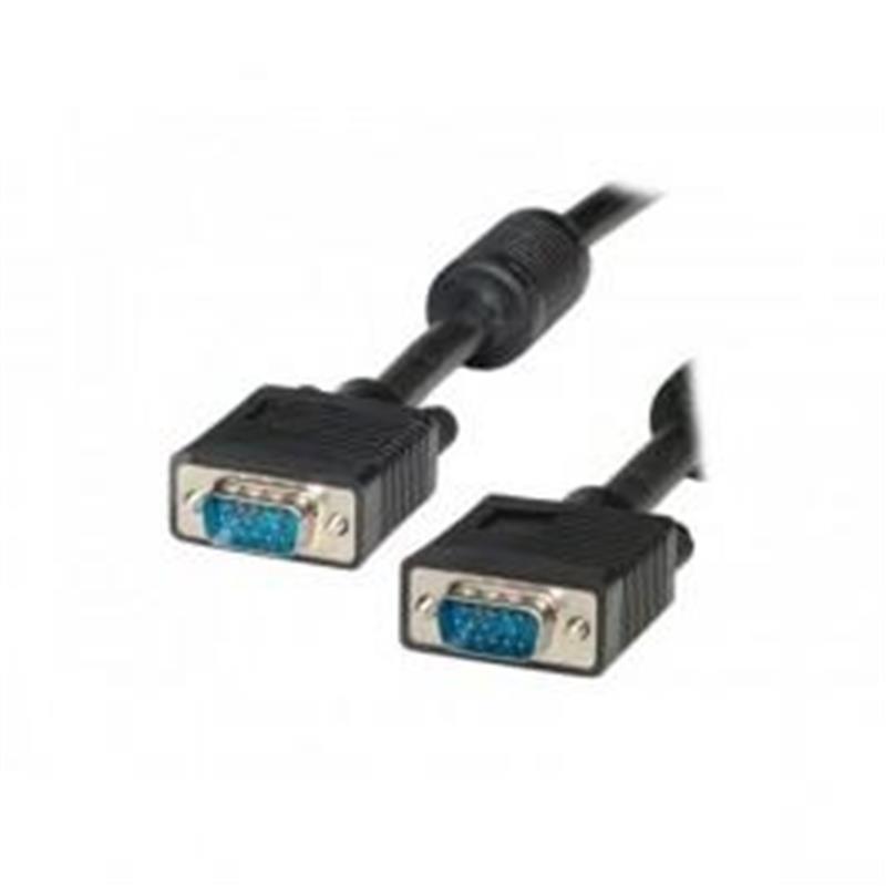 ADJ VGA Cable w ferrite core D-SUB 15-pin M M 3m Black Blister